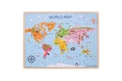 Puslespil - Bigjigs Wooden World Map Puzzle 35dlg. Wood - BJ098