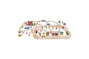 Trælegetøj - Bigjigs Wooden Train Track and Car Track Set 105dlg. - BJT032