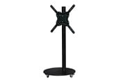 Vægbeslag, AV-Beslag & AV-Møbler - Sinox StandView TV gulvstand med hjul og drejbar top - 26"-65" - Matsort - Maks 25 kg - Maks størrelse 65" - SWB7169