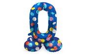 Legetøj - Folat BV Standing Foil Balloon Colorful Dots Number 0 - 72cm - 63970