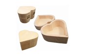 Trælegetøj - Playwood Wooden Box Heart Shape 10cm - SL065