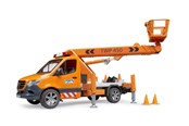 Legetøjsbil - Bruder Mercedes-Benz Sprinter med arbejdsplatform og lys & lyd legetøj - 02679