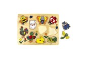 Puslespil - Playwood Wooden Stud Puzzle Animals around the House 10 pcs Wood - 01680
