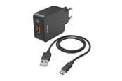 Mobil - Adaptere & Opladere - Hama Charger 220V with USB-C Cable Qualcomm 19.5W Black - 00201625