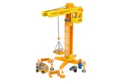 Legetøjsbil - Small Foot - Wooden Crane Construction Site with Accessories 14dlg. - 12007