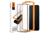 Mobil - Beskyttelsesglas - Spigen Glass tR AlignMaster 2 Pack - FC Black - iPhone 15 Plus - AGL06886
