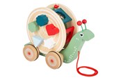 Babylegetøj - Small Foot - Wooden Pull Figure Shape Sorter Snail 6dlg. - 11734