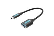 USB hub - Vention USB-C 3.1 Male to USB Female Cable 0.15m Black USB hub - USB 3.1 - 1 port - Sort - CCVBB