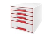 Arkivering & Opbevaring - Leitz Skuffekabinet Desk Cube  WOW 5-skuffer Rød - 52142026