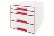 Arkivering & Opbevaring - Leitz Skuffekabinet Desk Cube WOW 4-skuffer Rød - 52132026