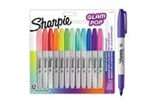 Skrive- og Tegneværktøjer - Sharpie Glam Pop Permanente Markers | Fin spids for fede detaljer | Assorterede livlige farver | 12 markerpenne - 2198780