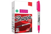 Skrive- og Tegneværktøjer - Sharpie permanente markers | Fin spids for dristige detaljer | Magenta blæk | 12 Stk - 2194216