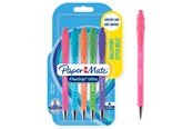 Skrive- og Tegneværktøjer - Paper Mate FlexGrip Ultra Bright kuglepenne | Mellempunkt (1,0 mm) | Sort blæk | Lyse tønder | 5 Stk - 2171853