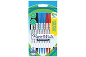 Skrive- og Tegneværktøjer - Paper Mate Kilometrico kuglepenne | Lang skrivning med mellempunkt (1,0 mm) | Sort, blå og rødt blæk | 80% genanvendt plast | 8 Stk - 2187680