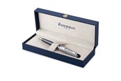 Skrive- og Tegneværktøjer - Waterman Deluxe kuglepen med Expert Deluxe | Metal & stengrå lak med palladiumbelagt kant | Mellempunkt | Gaveæske - 2187691