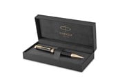Skrive- og Tegneværktøjer - Parker Ingenuity kuglepen | Core Collection | Sort med guldkant | Medium Point med sort blæk | Gaveæske - 2182008