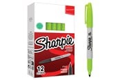 Skrive- og Tegneværktøjer - Sharpie permanente markers | Fin spids for dristige detaljer | Limegrøn blæk | 12 Stk - 2025037