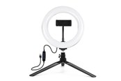 Stativ - Puluz Tripod Mount with 20cm LED Ring Vlogging - PKT3073B