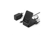 Mobil - Adaptere & Opladere - Anker MagGo Wireless Charging Station (Foldable 3-in-1) - Black - B2557312