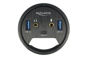 USB hub - DeLOCK In-Desk Hub USB hub - 3 ports - Sort - 62794