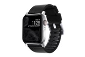 Smartwatch - Tilbehør - Nomad - Active Band Pro - 44mm/42mm Silver Hardware Black Active Leather FKM - NM1A41SNW0
