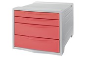 Arkivering & Opbevaring - Esselte Colour'Breeze skuffekabinet, 4 skuffer Koral - 628457