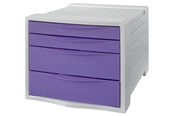 Arkivering & Opbevaring - Esselte Colour'Breeze skuffekabinet, 4 skuffer Lavendel - 628458