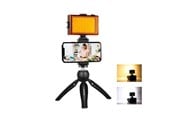 Stativ - Puluz Live broadcast kit tripod mount + LED lamp + phone clamp - PKT3131B