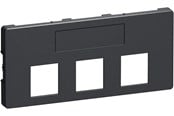 Lauritz Knudsen - LK FUGA afdækning for dataudtag for 3x Actassi RJ45, 2 modul, koksgrå - 508D8691
