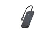 USB hub - RAPOO Multiport USB-C UCM-2001 4-i-1 USB-C-Adapter USB hub - 4 ports - Sort - 11409