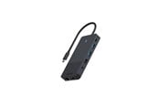 USB hub - RAPOO Multiport USB-C UCM-2006 12-i-1 USB-C-Adapter USB hub - 12 ports - Sort - 11414