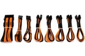 Strømkabel (intern) - DUTZO Sleeved strøm forlængerkabel Pro kit - Sort / Orange - DSC-PCEP30CMBO