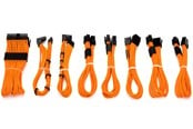 Strømkabel (intern) - DUTZO Sleeved strøm forlængerkabel Pro kit - Orange - DSC-PCEP30CMORN