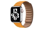 Smartwatch - Tilbehør - Lippa Apple Watch magnetisk læderrem 42/44/45/49 - Gul / Brun - LPAW033