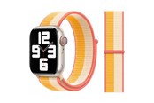 Smartwatch - Tilbehør - Lippa Apple Watch nylonrem 38/40/41 - Hvid/Gul - LPAW020