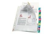 Arkivering & Opbevaring - Esselte - divider - 12 parts - for A4 Maxi - capacity: 30 sheets - tabbed - clear glass - 414170