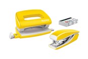 Skrivebordstilbehør - Leitz Hæftemaskine & hulapparat sæt WOW Mini NeXXt WOW Mini blister Gul - 55612016