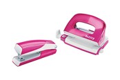 Skrivebordstilbehør - Leitz Hæftemaskine & hulapparat sæt WOW Mini NeXXt WOW Mini blister Pink - 55612023