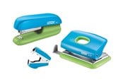 Skrivebordstilbehør - Rapid Hæftemaskine & hulapparat Mini sæt  F5+FC10+C2 Blister Blå/grøn - 5000370
