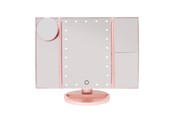 Makeupspejl - UNIQ Hollywood trifold make up spejl - rose gold - 4777-2