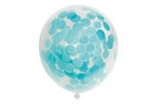 Legetøj - Globos Confetti Balloons Paper Confetti Baby Blue 30cm 6pcs - 1128002