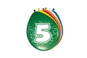 Legetøj - Folat BV Number Balloons 5 years 8pcs. - 08205
