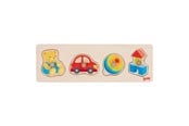 Babylegetøj - Goki Wooden Stud Puzzle My Toys 4 pcs. - 57356