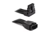 Strømkabel (intern) - DUTZO Sleeved PCI-E 12V-2x6 forlængerkabel - Lås stift op - Sort - DSC-PE12V2X6-PU-30-BLK