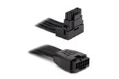 Strømkabel (intern) - DUTZO Sleeved PCI-E 12V-2x6 forlængerkabel - Lås stift ned - Sort - DSC-PE12V2X6-PD-30-BLK