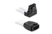 Strømkabel (intern) - DUTZO Sleeved PCI-E 12V-2x6 forlængerkabel - Lås stift ned - Hvid - DSC-PE12V2X6-PD-30-WHT
