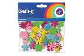 Kreativitet & Hobbyartikler - Haza Witbaard Foam stickers Flowers Glitter 25 pcs. - 192306