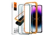Mobil - Beskyttelsesglas - Spigen tR Align Master 2 Pack - FC black - iPhone 14 Pro Max - AGL05204