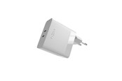 Mobil - Adaptere & Opladere - FIXED Super Hurtig Hjemmeoplader 65W 2xUSB-C PD 3.0 Hvid - FIXC65-2C-WH