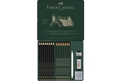 Skrive- og Tegneværktøjer - Faber-Castell Pitt graphite mat+Castell 9000 pencil 8+8+4 acc tin - 115224